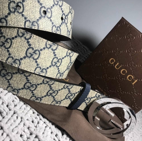 Gucci blue monogram authentic